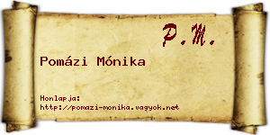 Pomázi Mónika névjegykártya