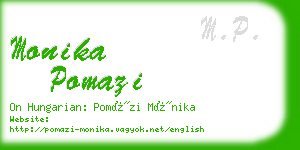 monika pomazi business card